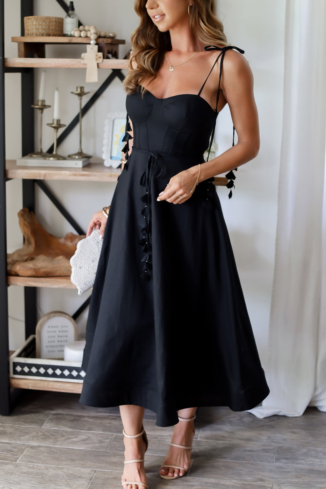 Carolina Midi Dress - Black