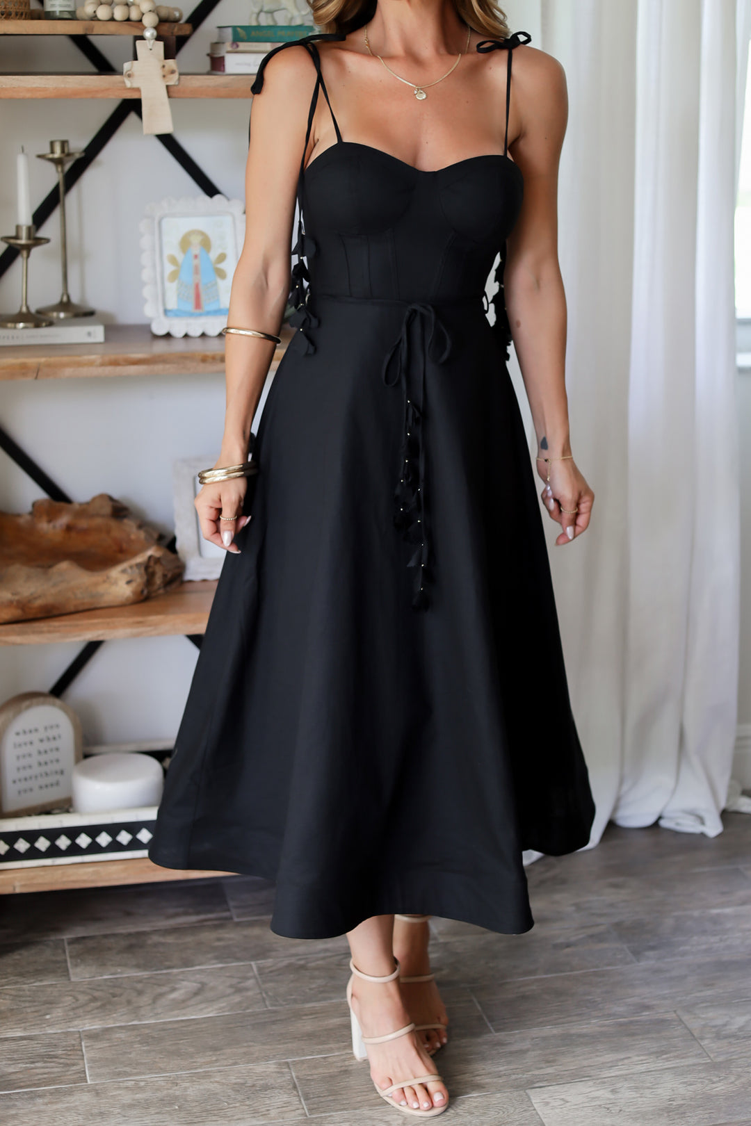 Carolina Midi Dress - Black