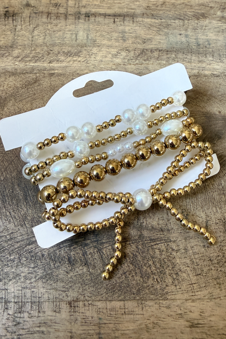 Golden Bow Bracelet Set