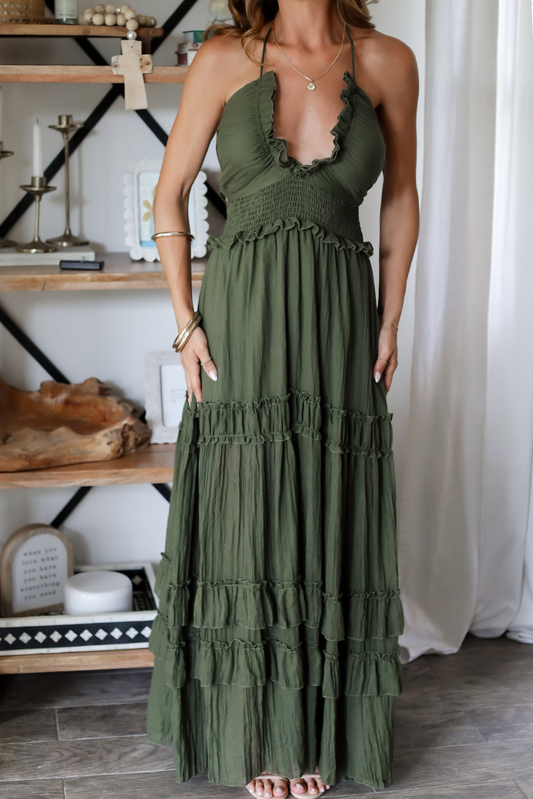 Michelle Ruffle Maxi Dress - 2 Colors