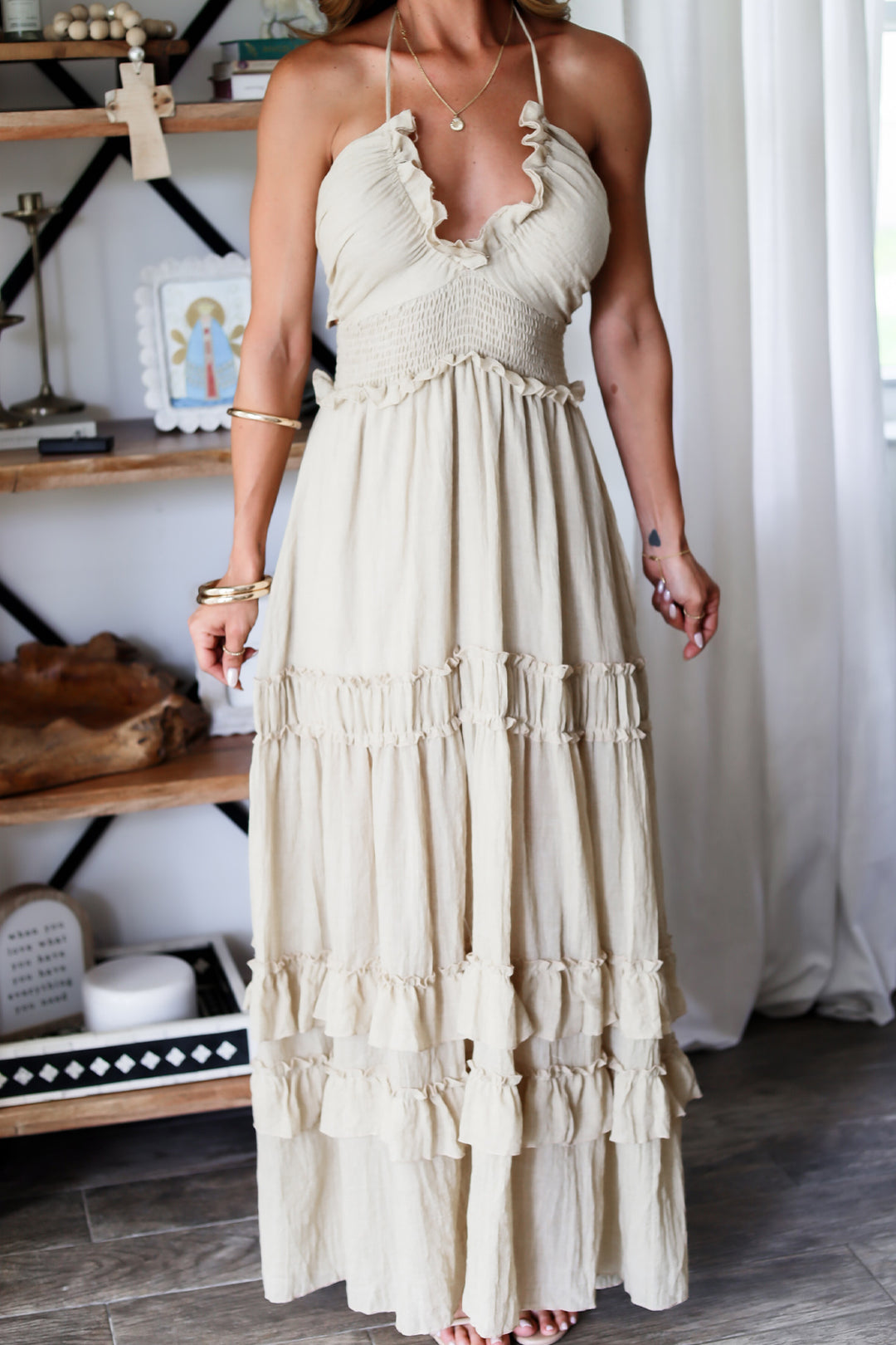 Michelle Ruffle Maxi Dress - 2 Colors