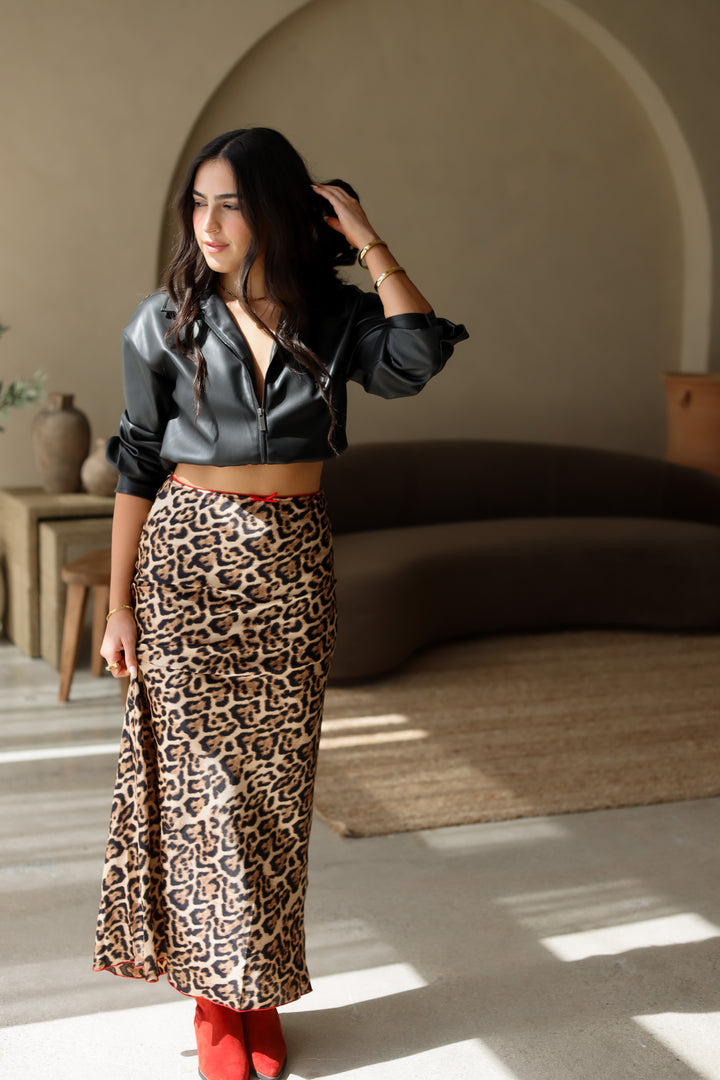 Danielle Leopard Skirt