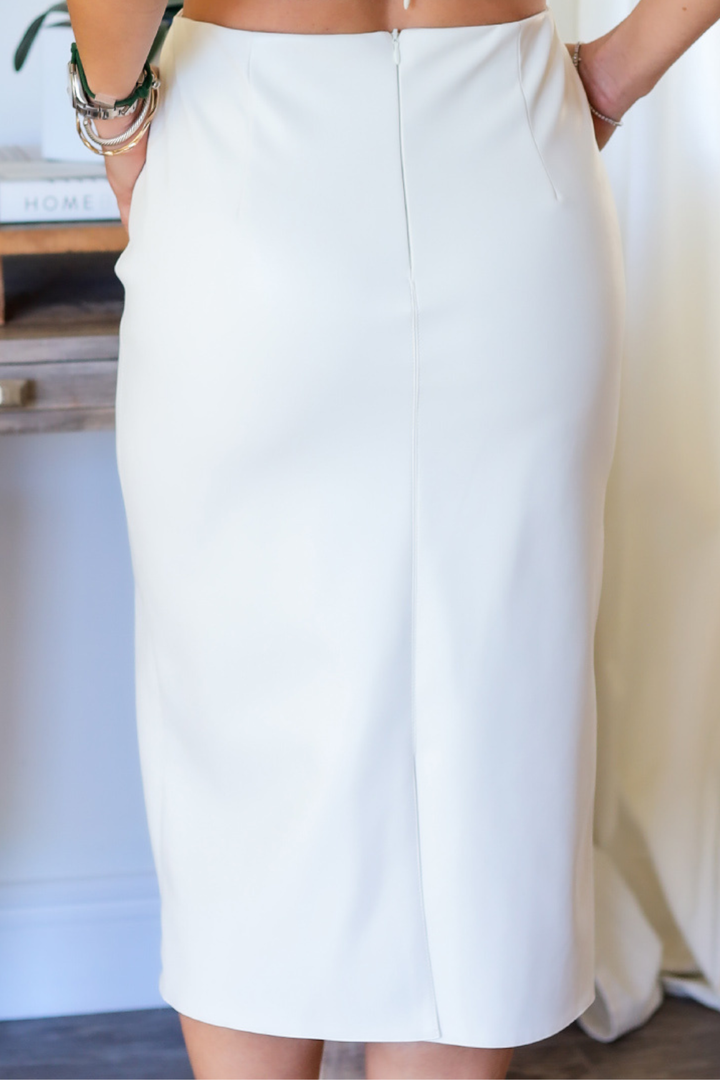 Audrey Faux Leather Midi Skirt