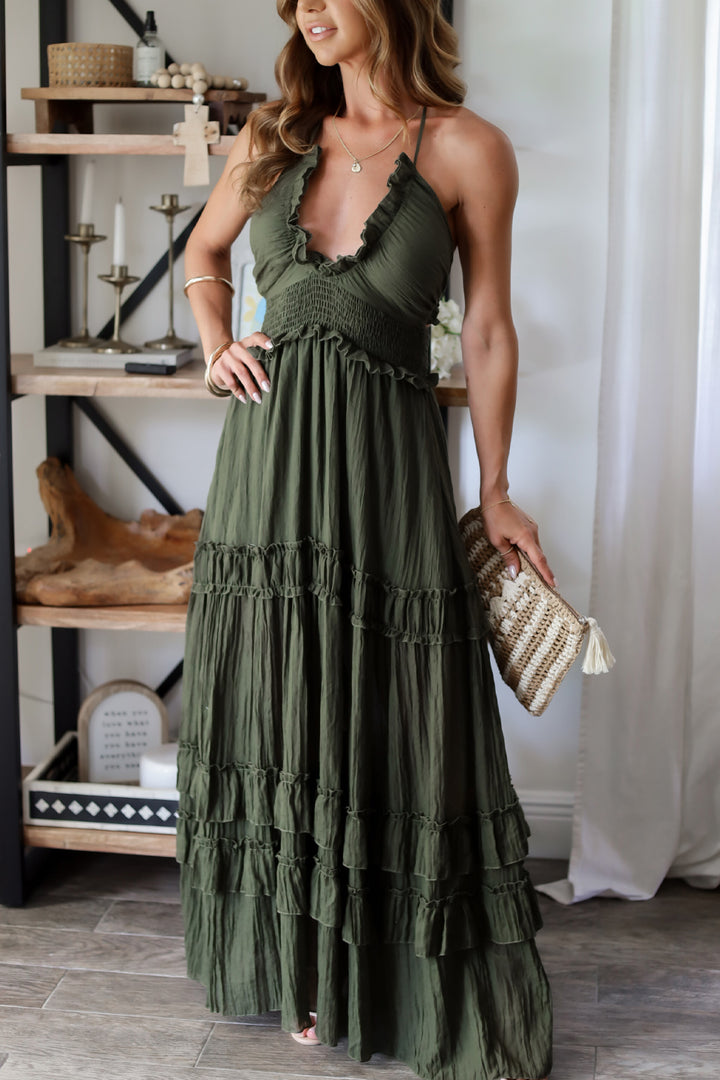 Michelle Ruffle Maxi Dress - 2 Colors