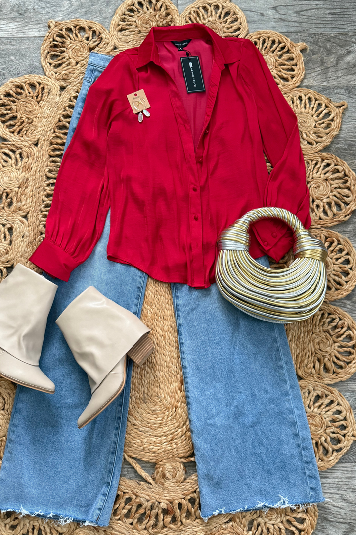 The Aria Button Down Blouse- 2 Colors