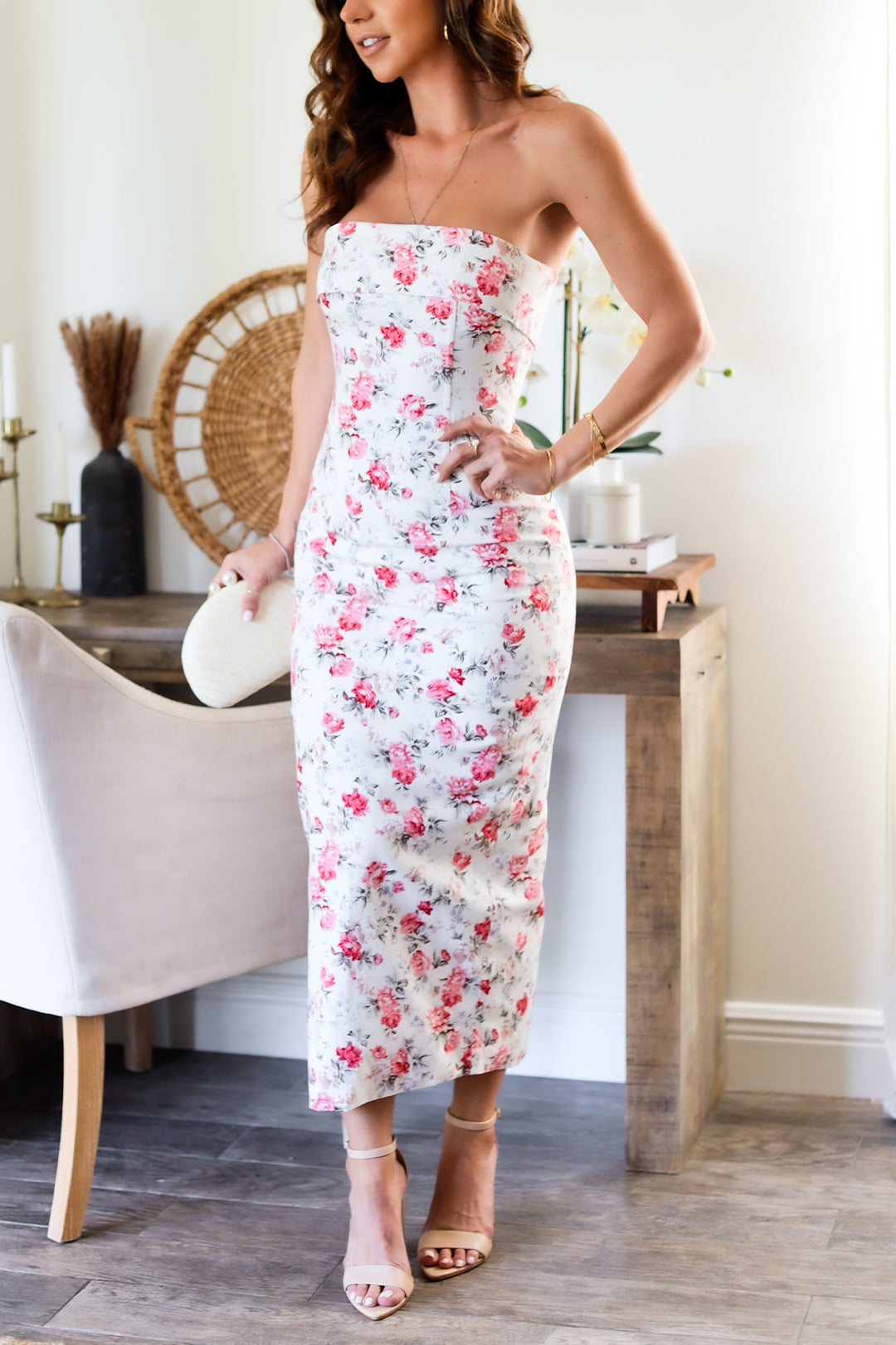 The Isla Floral Midi- Pink Floral