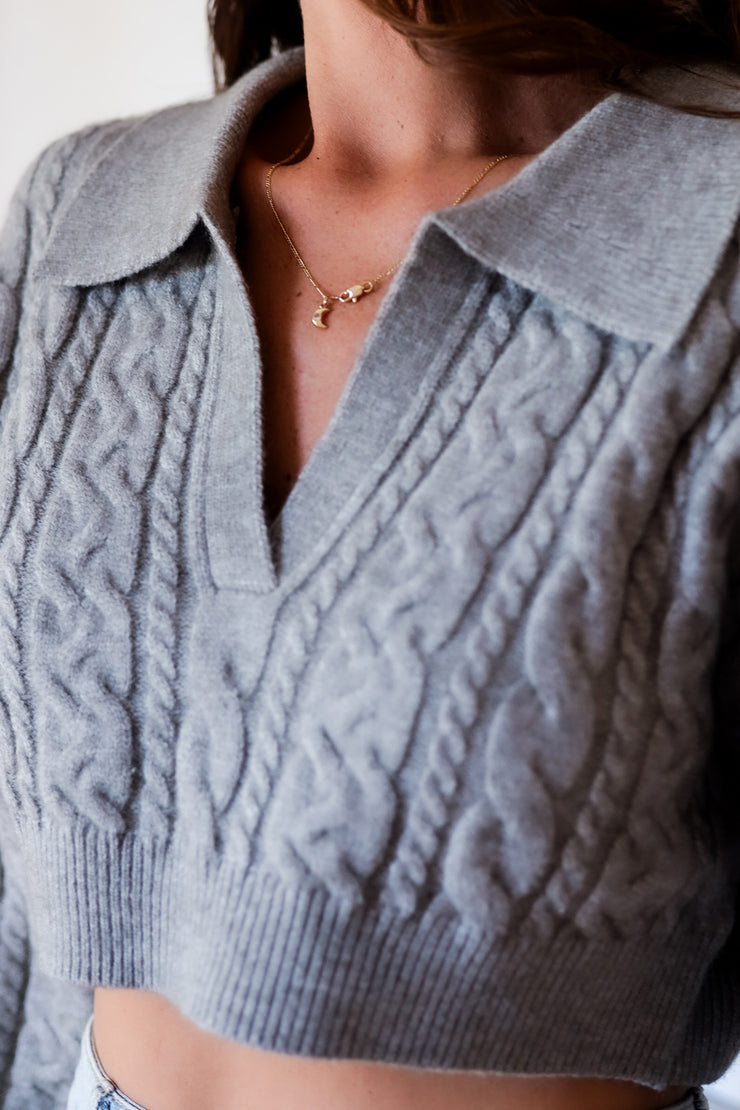 Dakota Knit Sweater- H. Grey