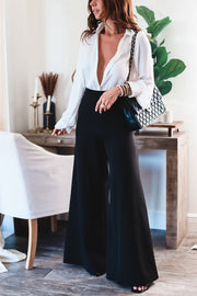 The Andrea Wide Leg Pant-Black