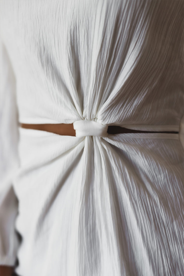 The Pilar Knot Dress- Cream
