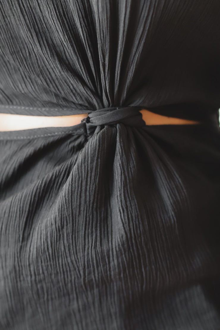 The Pilar Knot Dress- Black