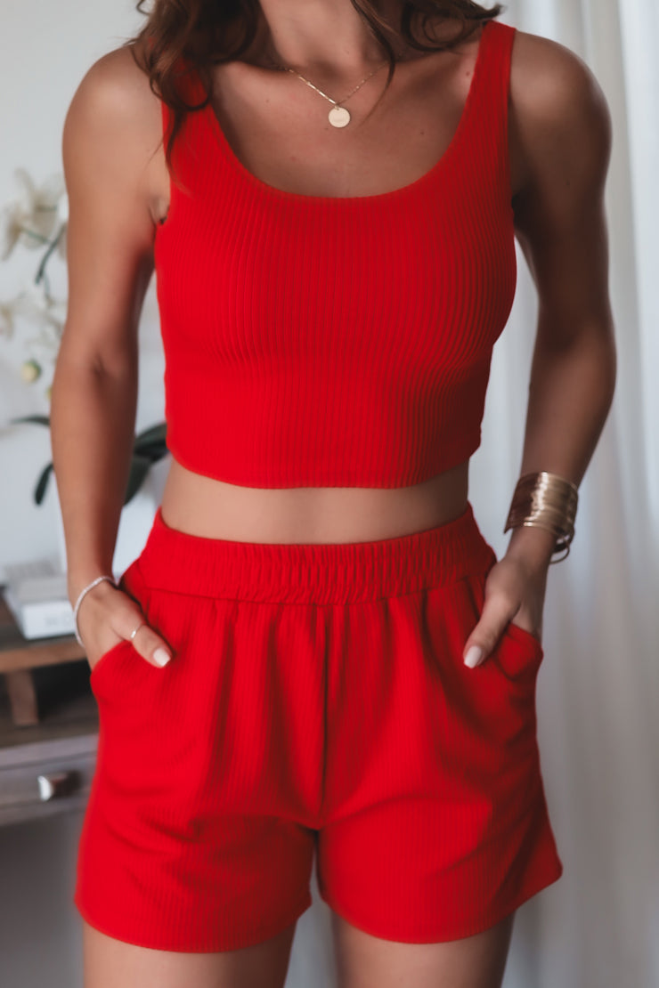 The Audrey Short Set- Red