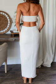 Shay Tube Top & Midi Skirt Set-White