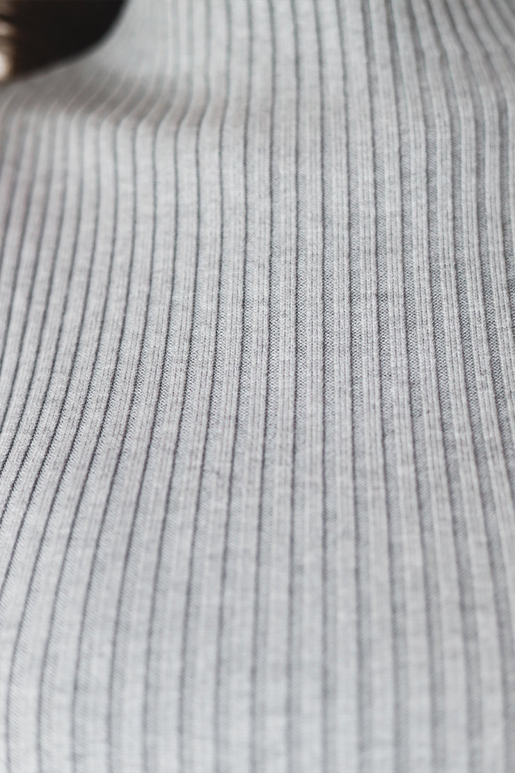The Jax L/S Rib Top- Heather Grey