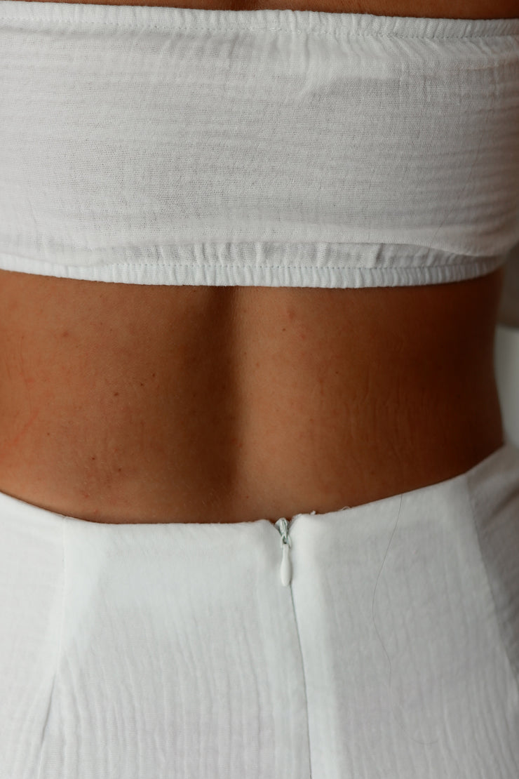 Shay Tube Top & Midi Skirt Set-White