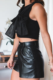 The Addison Bow Top-Black