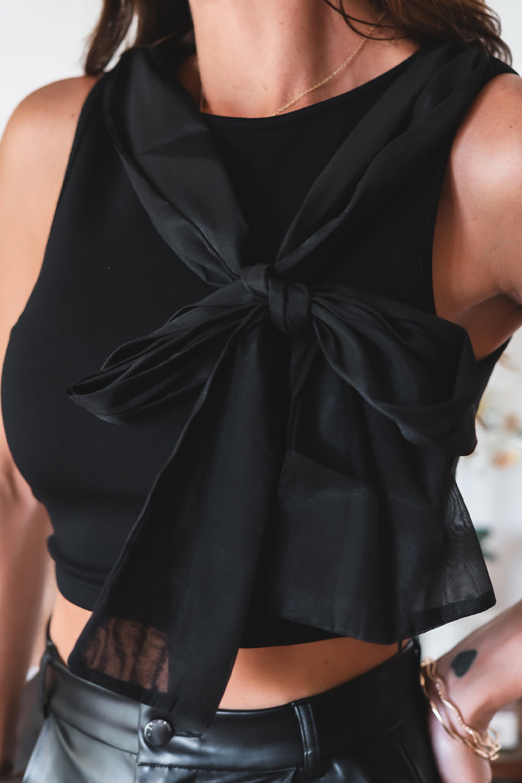 The Addison Bow Top-Black