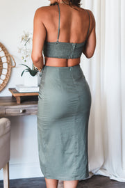 The Annie Cut Out Midi- Olive