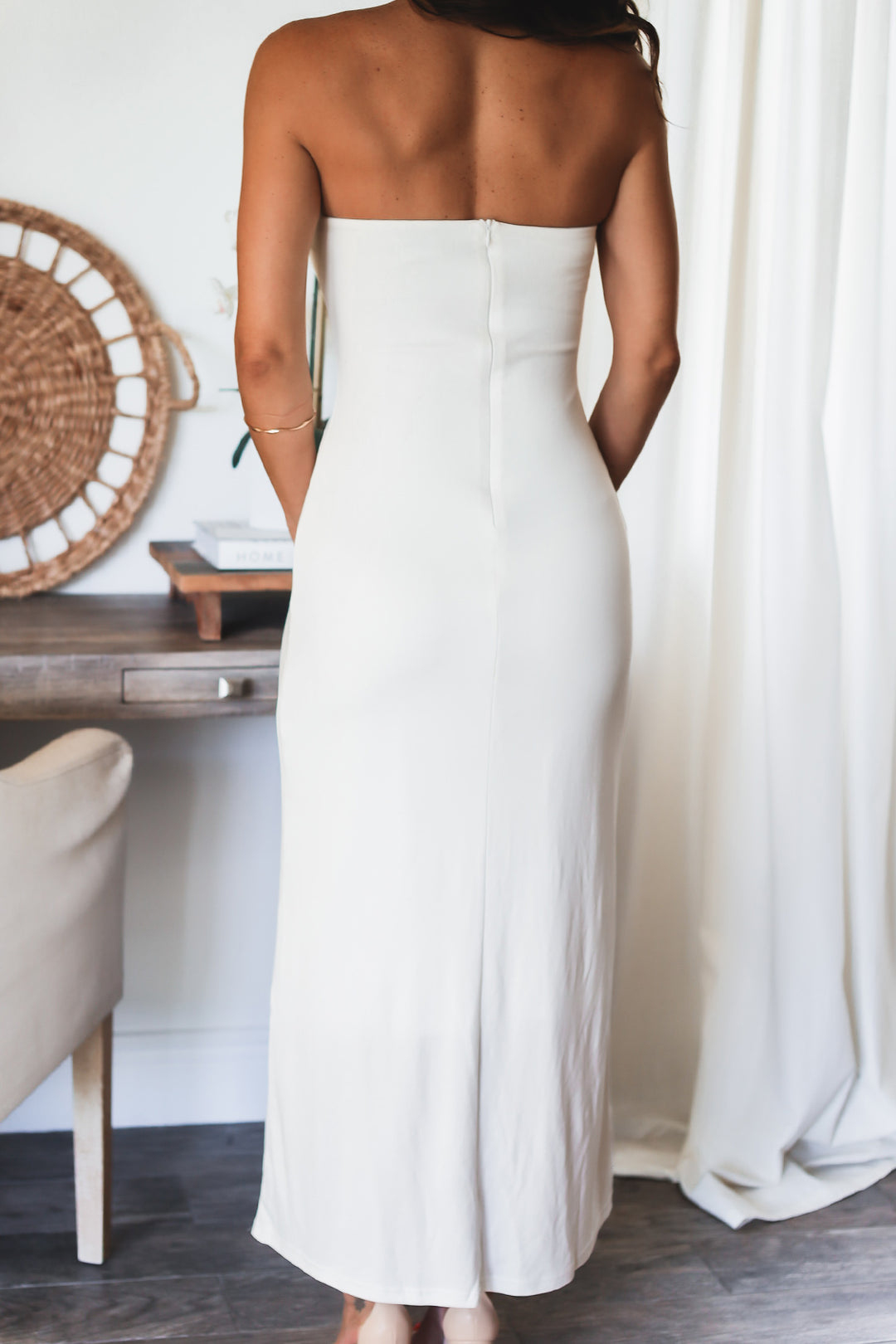 Wren Midi Dress- White