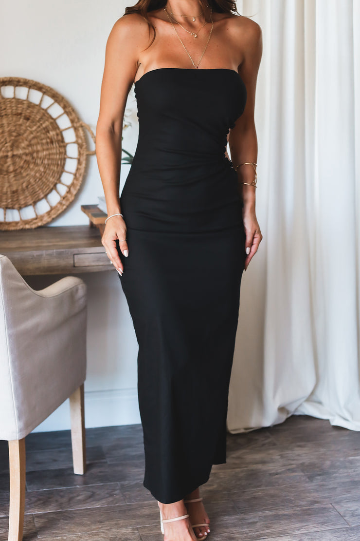 The Cameron Midi Dress- Black