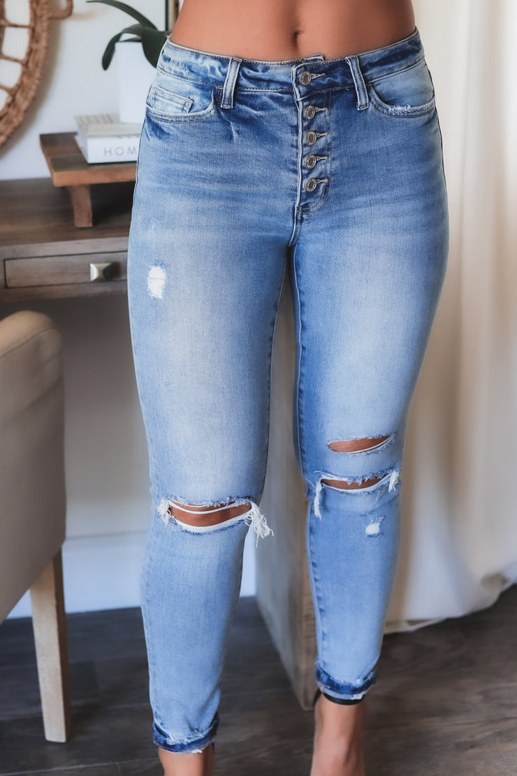 Haylie Skinny Jeans- Medium Wash