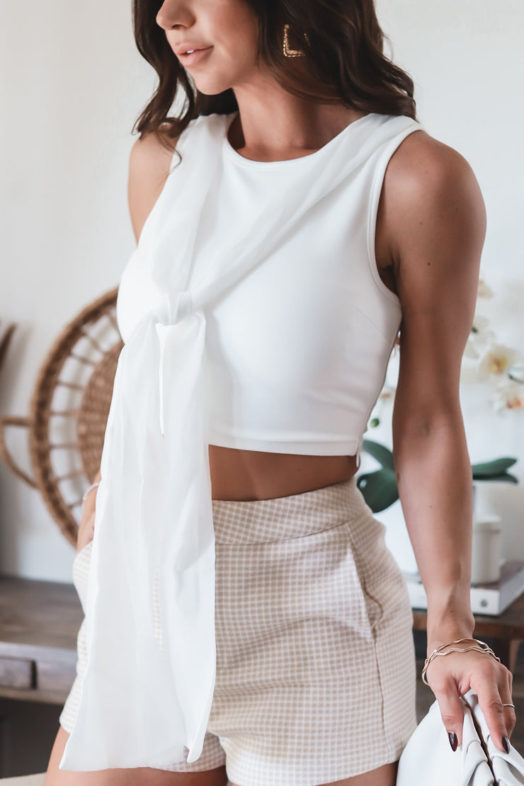 The Addison Bow Top- Off white