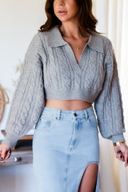 Dakota Knit Sweater- H. Grey