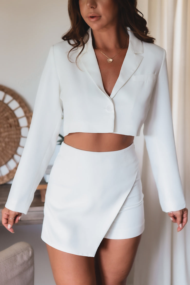 The Adriana Blazer Set- Cream