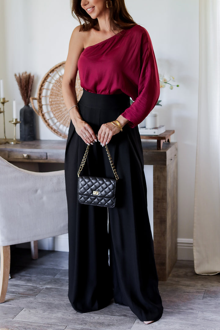 Juliana One Shoulder - Burgundy