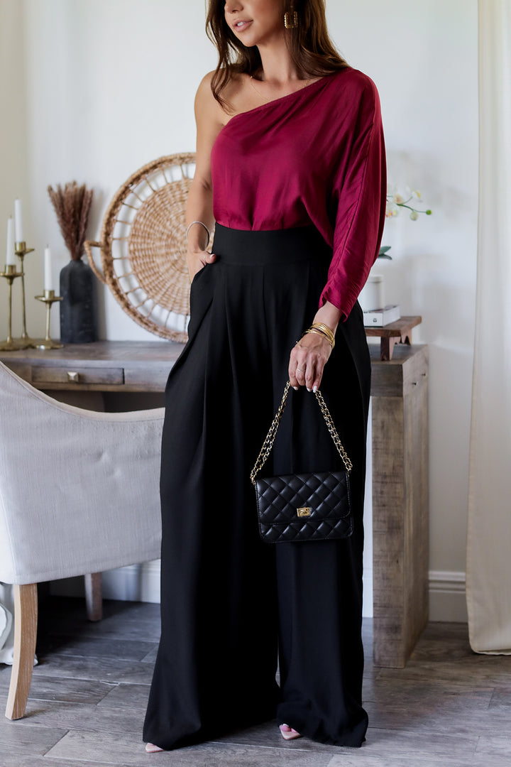 Juliana One Shoulder - Burgundy