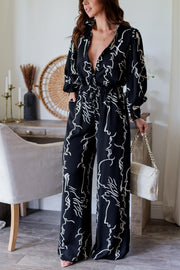 The Candice Blouse & Pant Set- Black