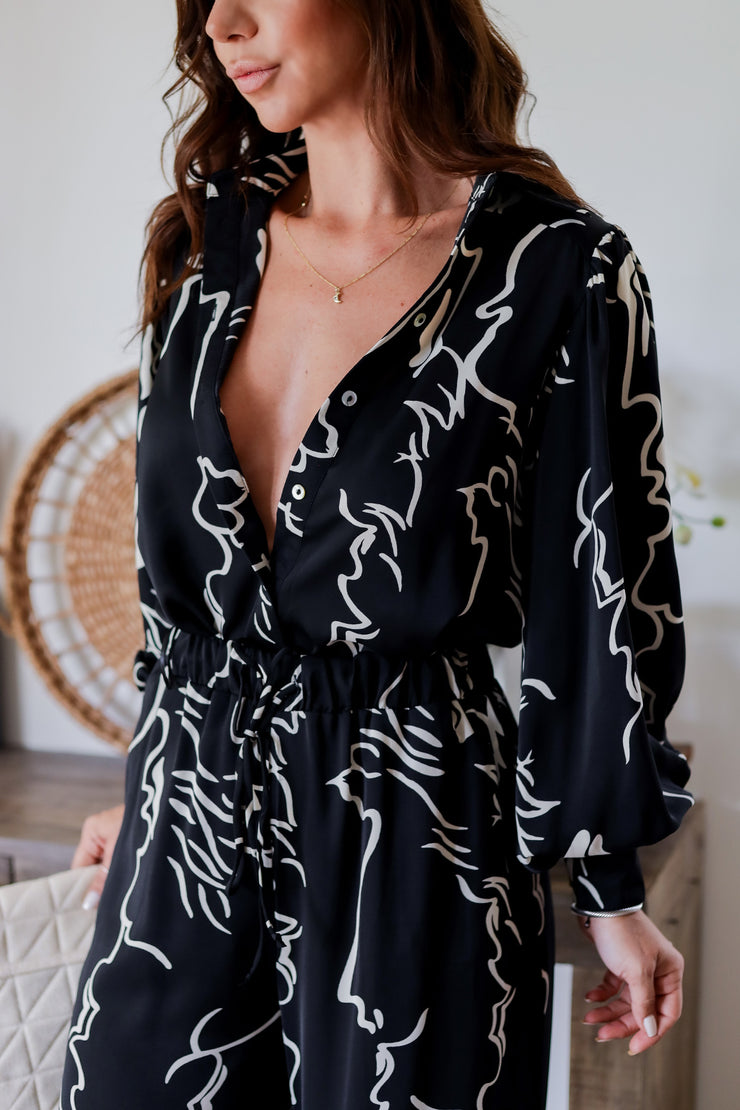 The Candice Blouse & Pant Set- Black