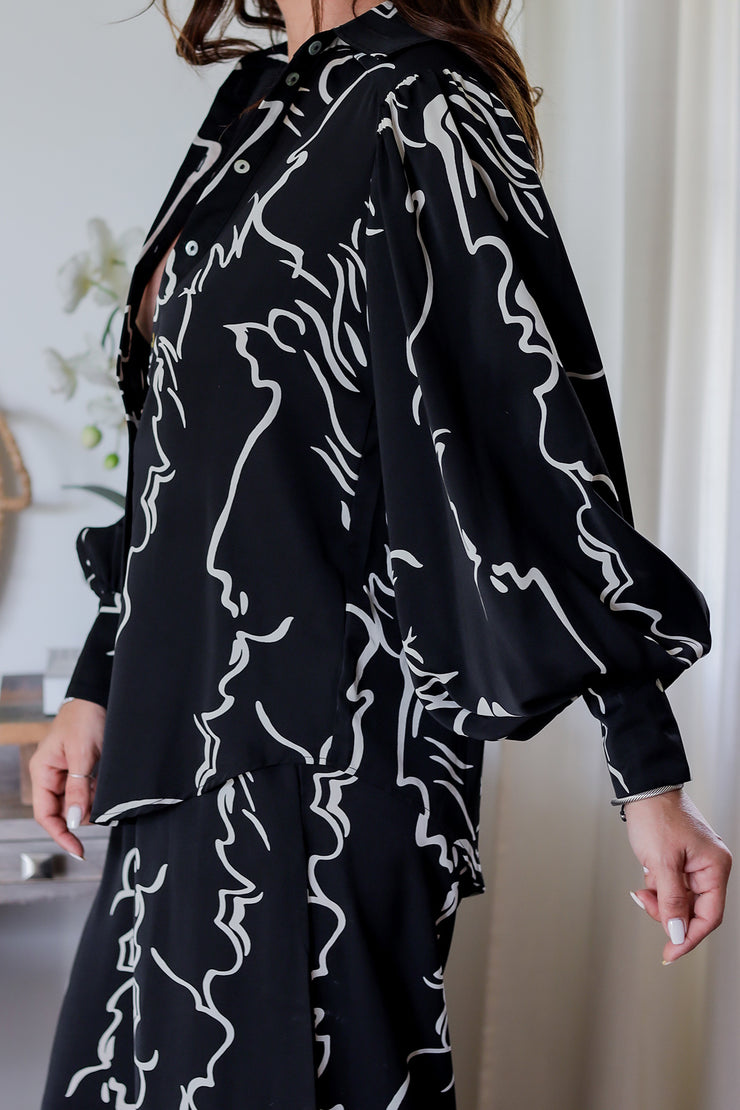 The Candice Blouse & Pant Set- Black