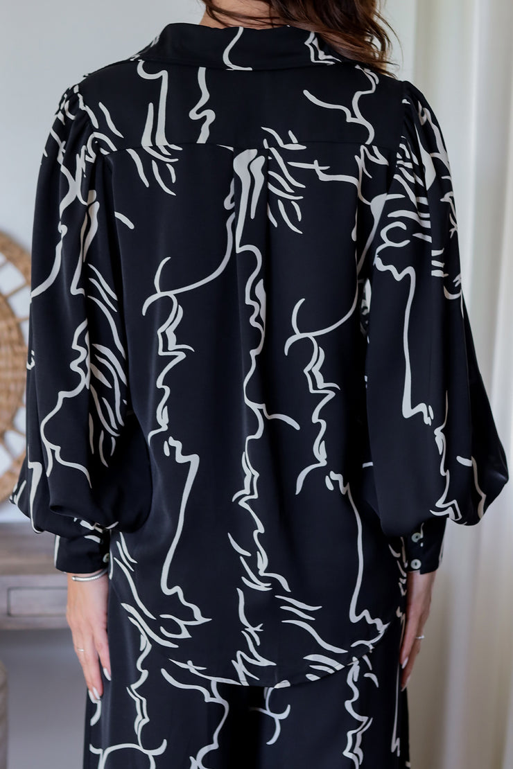 The Candice Blouse & Pant Set- Black