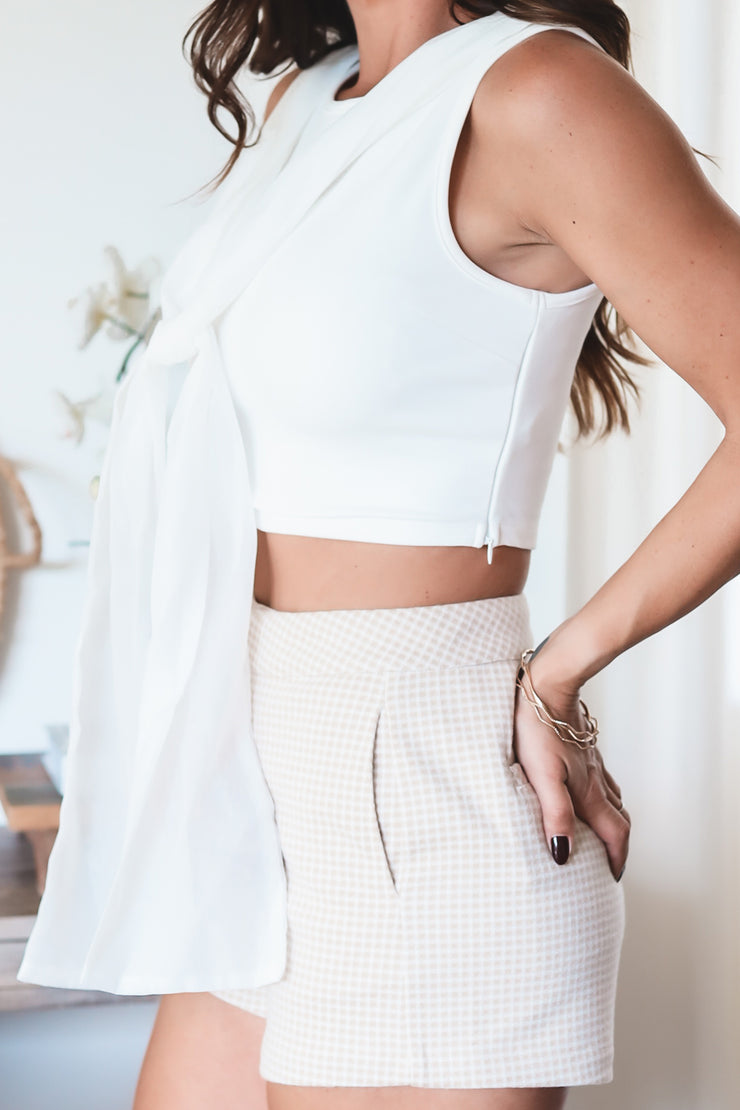 The Addison Bow Top- Off white