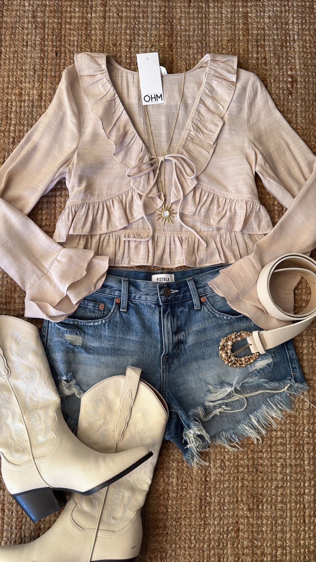 The Hannah Ruffle Top-Lt. Taupe