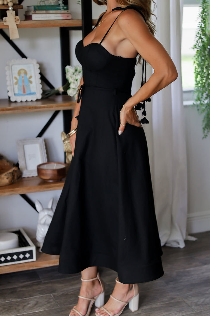 Carolina Midi Dress - Black