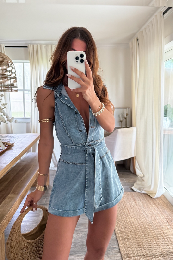 The Courtney Denim Romper
