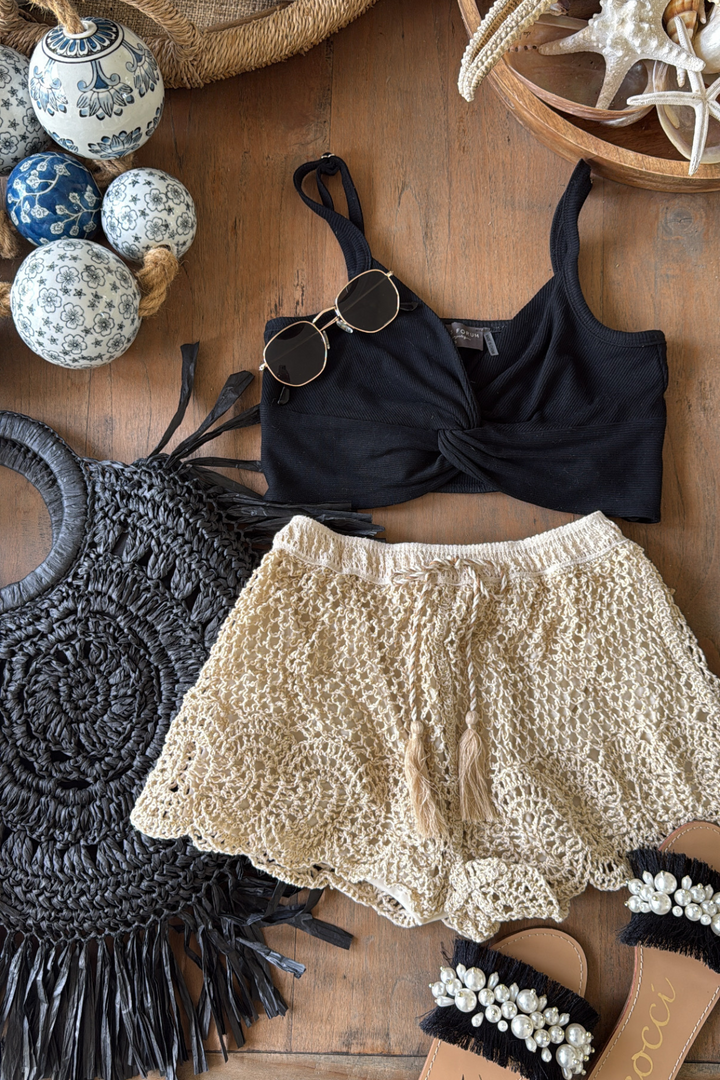Shorts De Ganchillo Ariel 