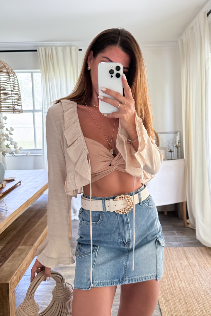 Chelsea Denim Cargo Skirt