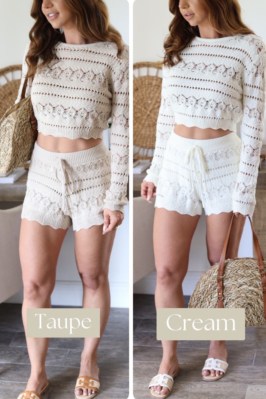 Alba Crochet Top & Short Set- 2 Colors