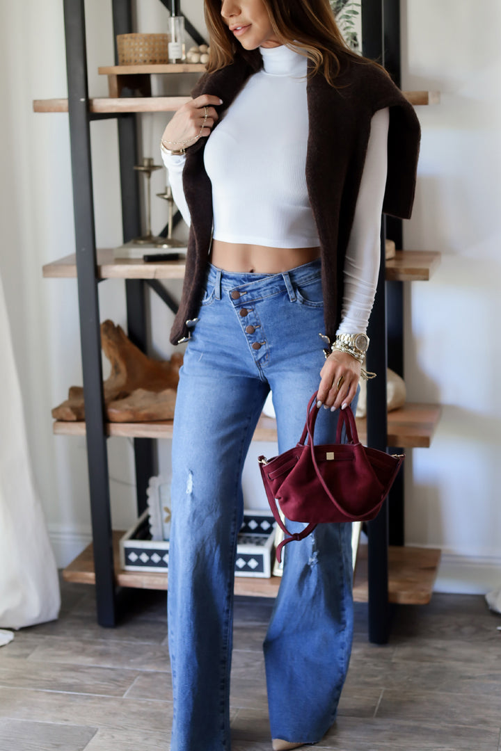 Wren Asym. Wide Leg Jeans - 2 Colors