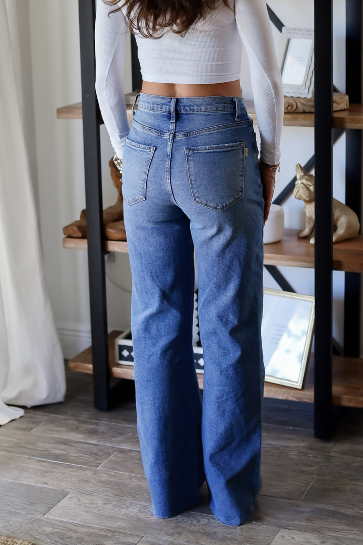 Wren Asym. Wide Leg Jeans - 2 Colors