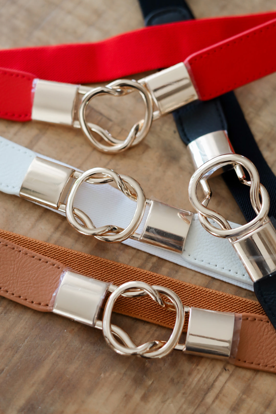 Double Buckle Elastic Waist Belt - 4 Colors