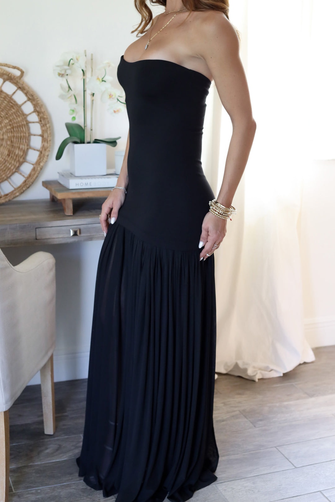 Anabelle Tube Maxi Dress- Black