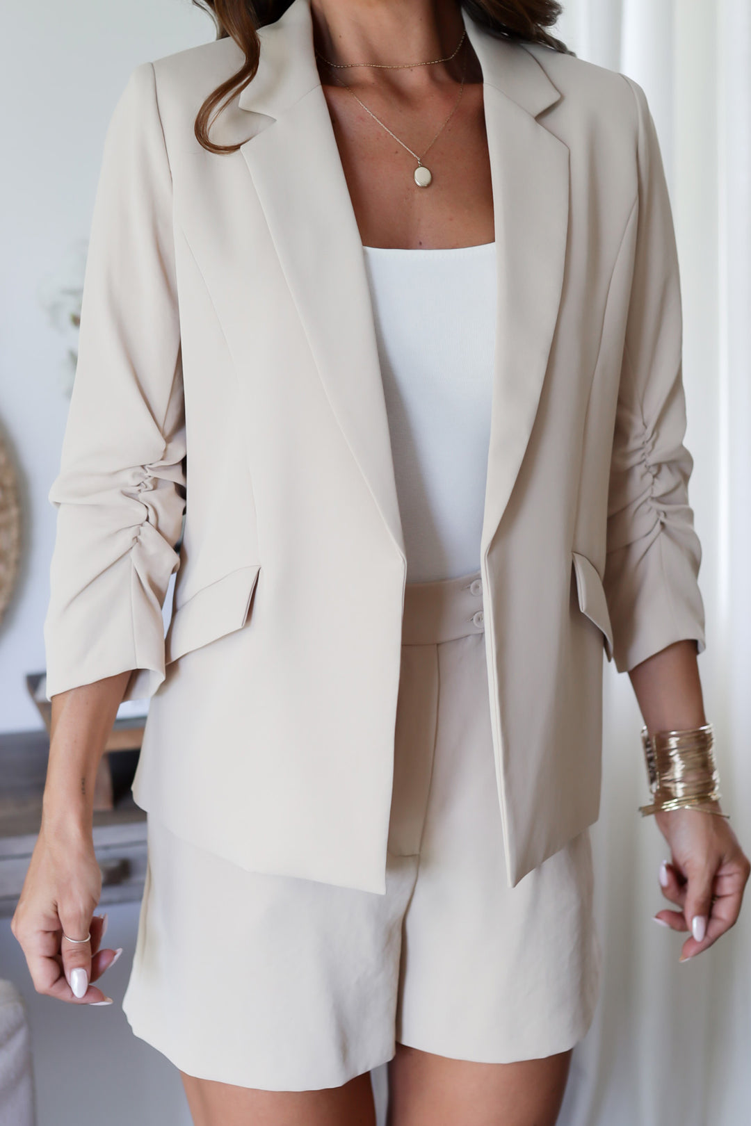 The June Blazer- Beige