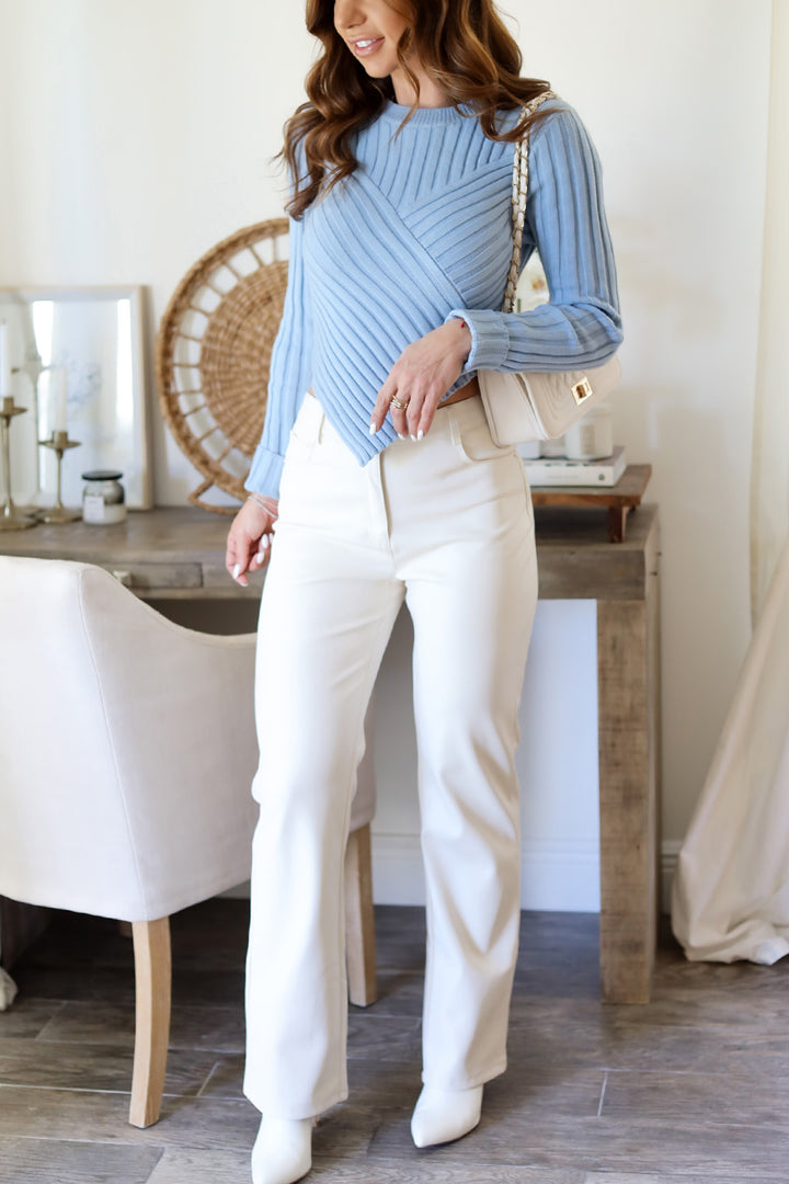 Anita Asym. Sweater - Baby Blue