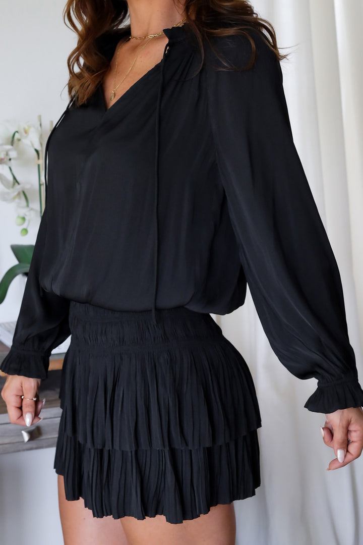 The Lucy Pleated Mini- Black