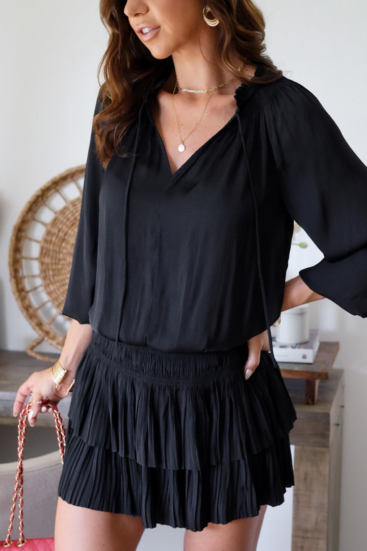 The Lucy Pleated Mini- Black