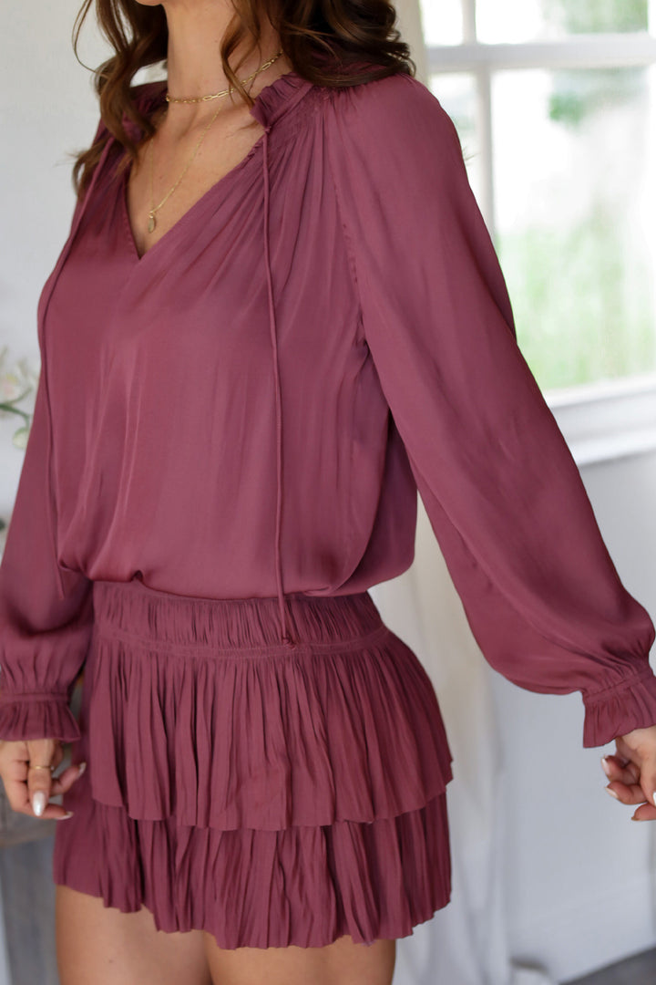 The Lucy Pleated Mini- Mauve