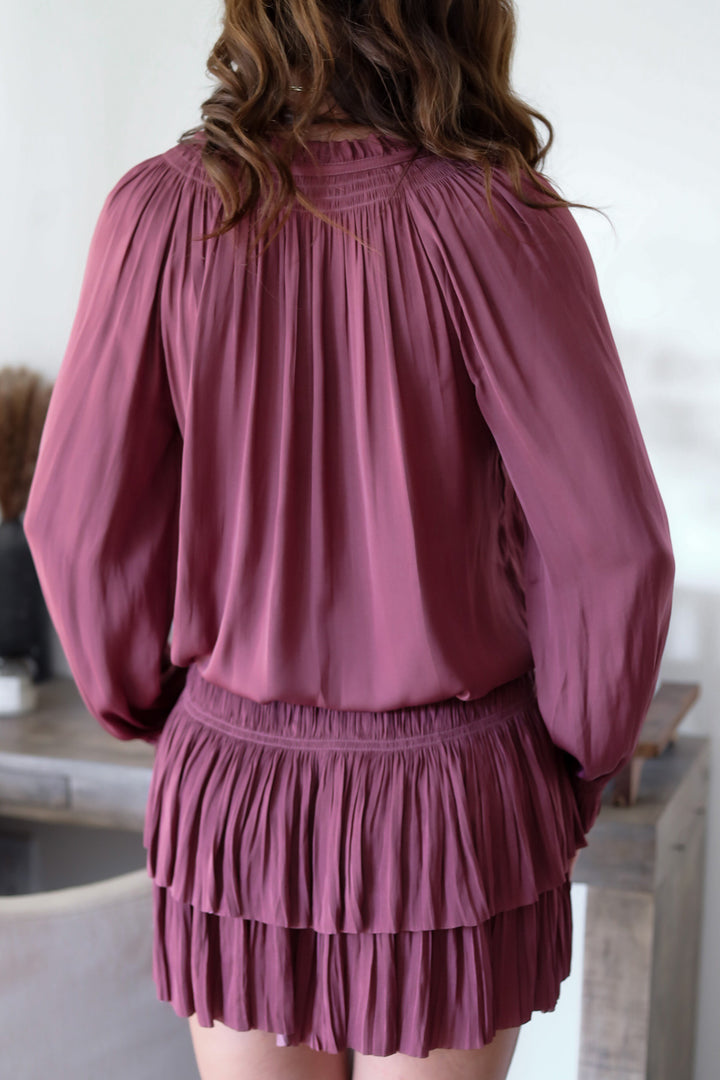 The Lucy Pleated Mini- Mauve